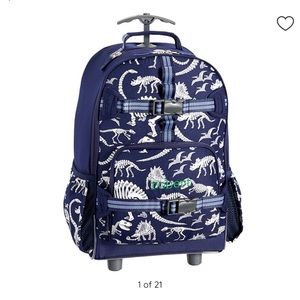 PBK Mackenzie Rolling Backpack - Dino Bones Glow-in-the-dark NWT